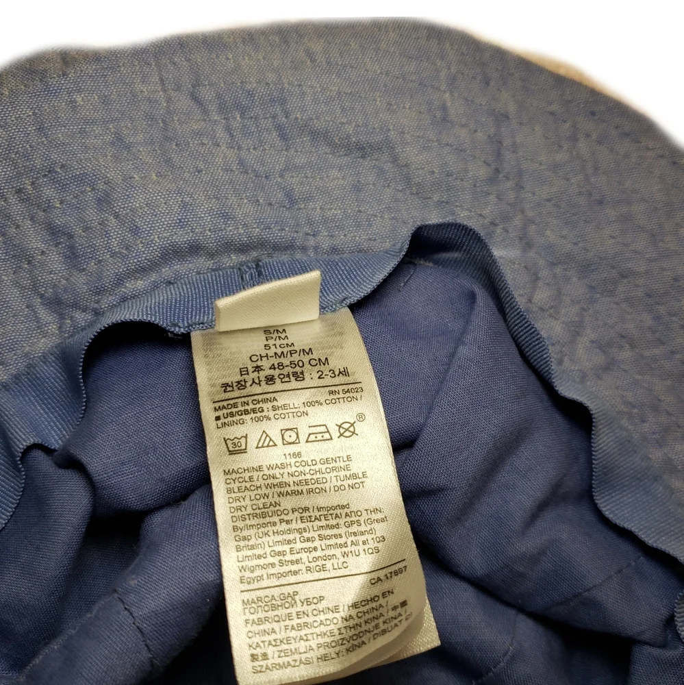 Gap S/M 2-3T Chambray Blue Floppy Sun Hat